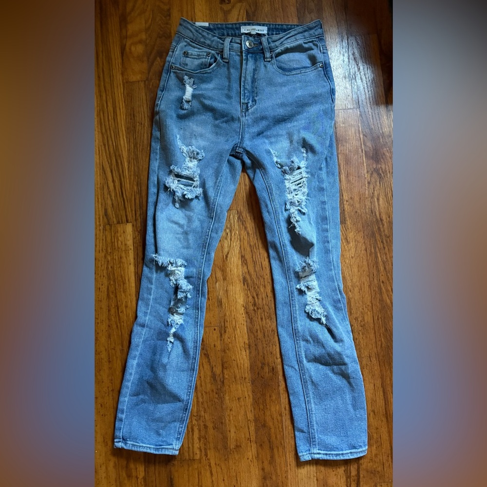 Almost Famous Light Blue Distressed Skinny Jeans